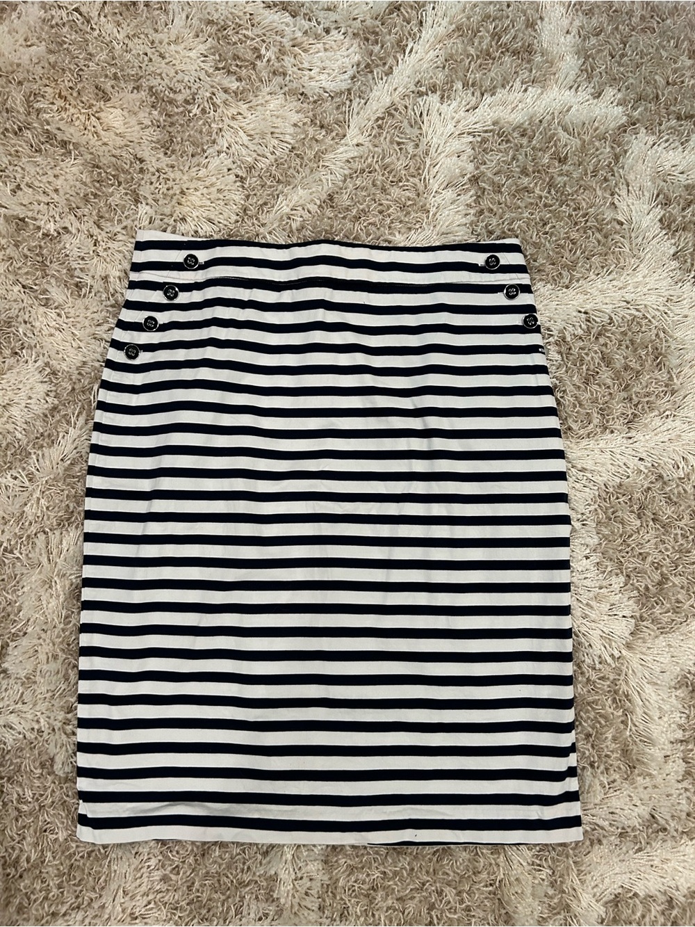 7th Avenue Blue Stripe Modest Skirt 16 EUC